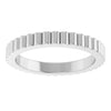 Emma- Grooved 14K White Gold Wedding Band, Front View