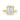 Danae | Bezel Emerald Hidden Halo 14K Yellow Gold Engagement Ring - Diamond Daughters, Front View