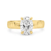 Cynthia | Engraved Band 14K Yellow Gold Engagement Ring - Diamond Daughters, Front View