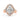 Jean | Mill Grain Halo And Shank 14K Rose Gold Engagement Ring - Diamond Daughters, Front View