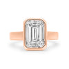 Brittanee | Bezel Emerald 14K Rose Gold Engagement Ring - Diamond Daughters, Front View