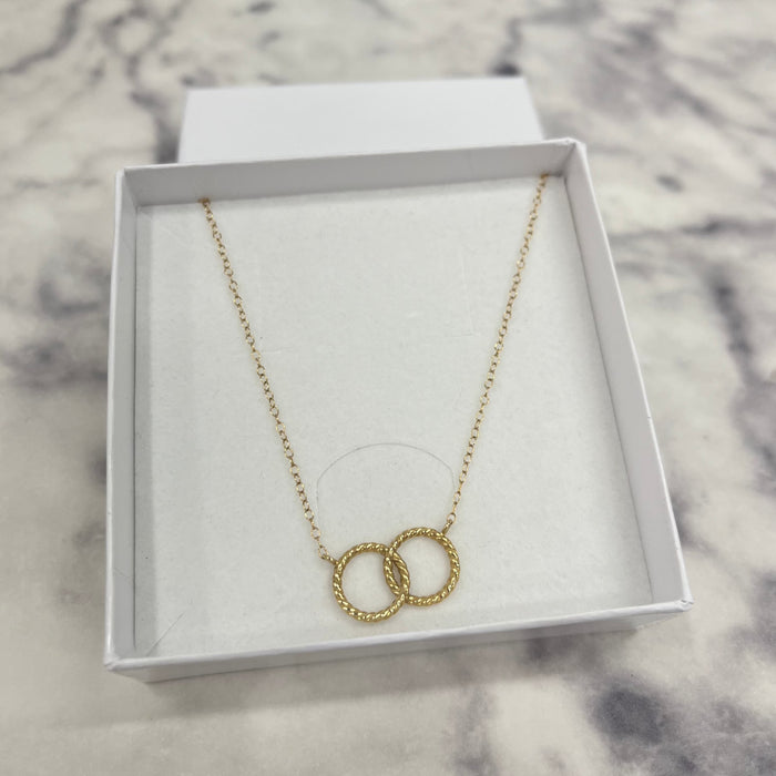 Intertwined Circles Necklace 14K Yellow Gold