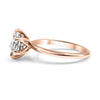 Jade | Round 6 Prong Flower Head Hidden Halo 14K Rose Gold Engagement Ring - Diamond Daughters, Side View 