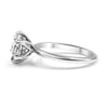 Jade | Round 6 Prong Flower Head Hidden Halo 14K White Gold Engagement Ring - Diamond Daughters, Side View 