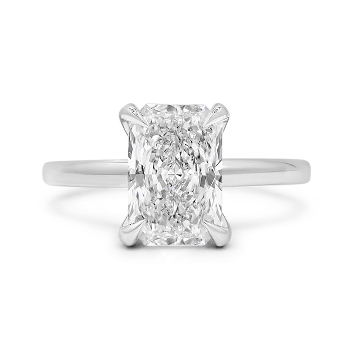 Radiant Moissanite Solitaire Engagement Ring