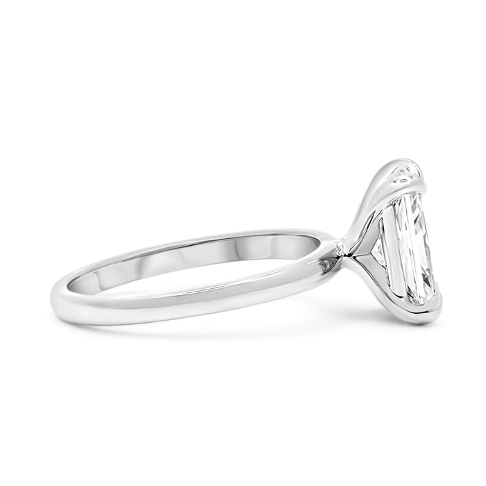 Radiant Moissanite Solitaire Engagement Ring