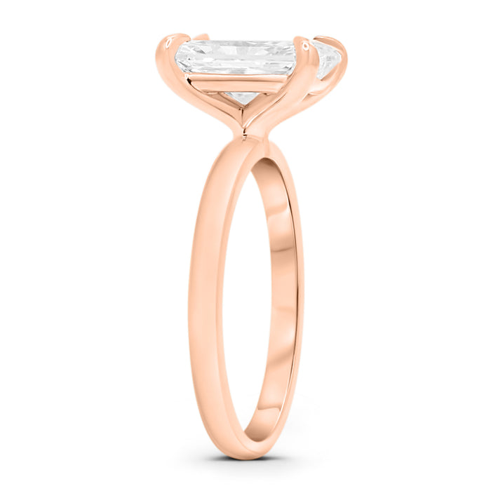 Radiant Moissanite Solitaire Engagement Ring