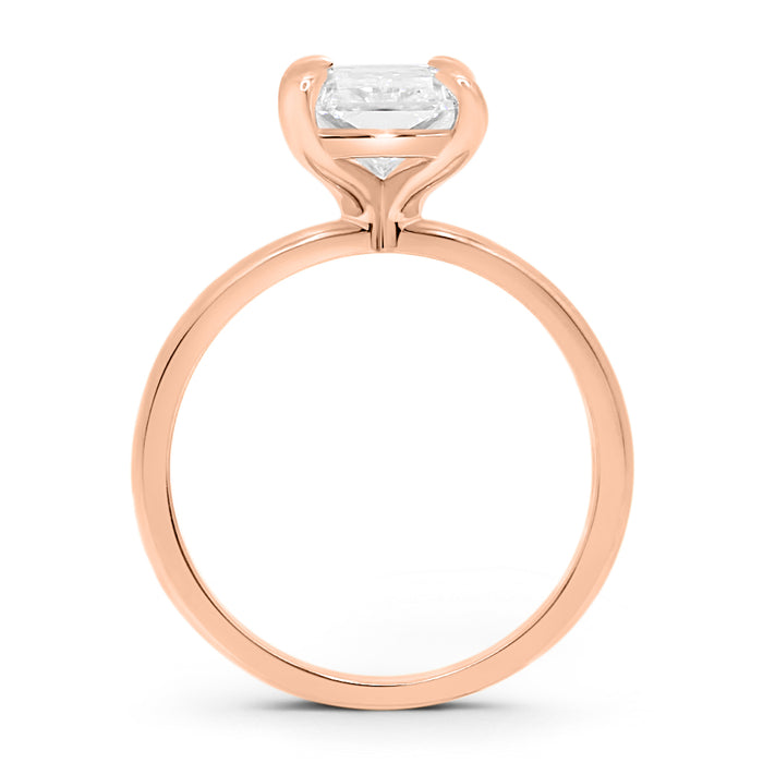 Radiant Moissanite Solitaire Engagement Ring