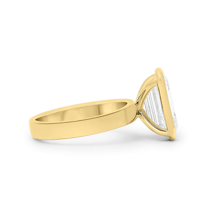 Brittanee | Bezel Emerald 14K Yellow Gold Engagement Ring - Diamond Daughters, Side View