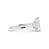 Corrine| Emerald Trapezoid Side Stone Moissanite 14K White Gold Engagement Ring - Diamond Daughters, Side View