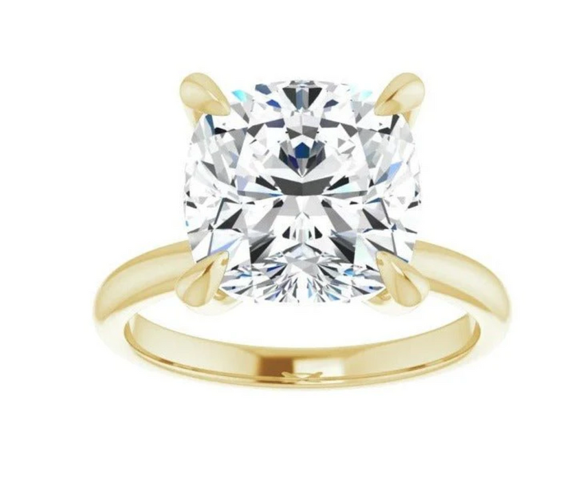 Cushion Moissanite Solitaire Engagement Ring 9.5mm Around 4.20ct