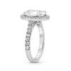 Stephanie | Oval Halo Accent Stone 14K White Gold Engagement Ring - Diamond Daughters, Top Side View