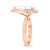 Janika | Pear Zero Gap Halo 14K Rose Gold Engagement Ring - Diamond Daughters, Top Side View