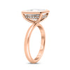 Danae | Bezel Emerald Hidden Halo 14K Rose Gold Engagement Ring - Diamond Daughters, Top Side View