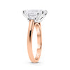 Corrine| Emerald Trapezoid Side Stone Moissanite 14K Rose Gold Engagement Ring - Diamond Daughters, Top Side View