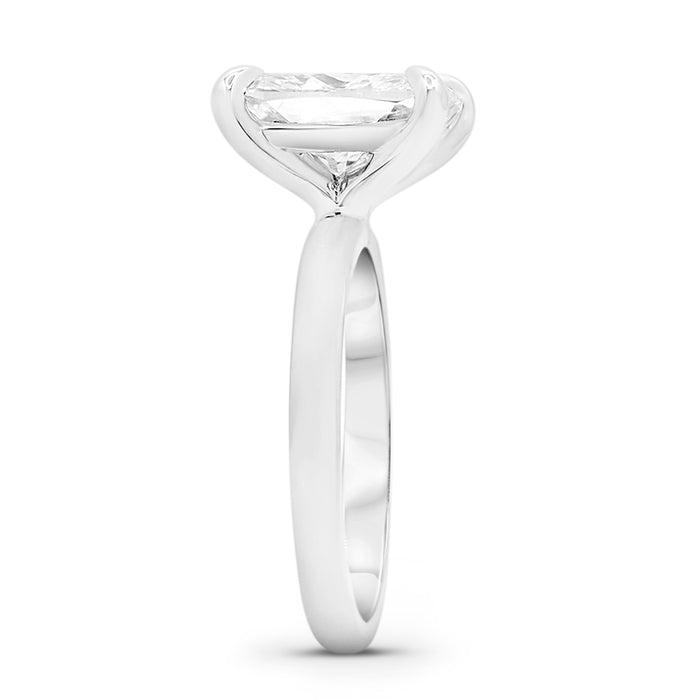 Elongated Cushion Moissanite Solitaire Engagement Ring