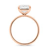 Breanna | Solitaire Thick Half Round Band 14K Rose Gold Engagement Ring - Diamond Daughters, Top View