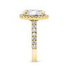 Stephanie | Oval Halo Accent Stone 14K Yellow Gold Engagement Ring - Diamond Daughters, Top Side View