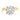 Agnes | Round Moissanite Hidden Halo Accent Diamonds 14K Yellow Gold Engagement Ring - Diamond Daughters, Front View