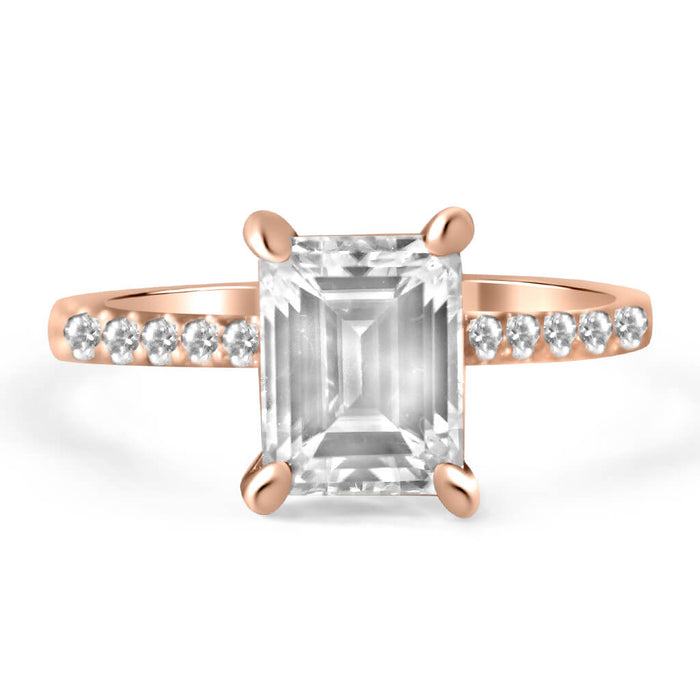 Ally | Emerald Moissanite Engagement Ring - Diamond Daughters
