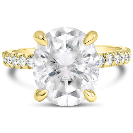 Ally | Oval Moissanite 14k Yellow Gold Engagement Ring - Diamond Daughters, Front View