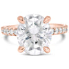 Ally |  Oval Moissanite 14k Rose Gold Engagement Ring - Diamond Daughters, Front View