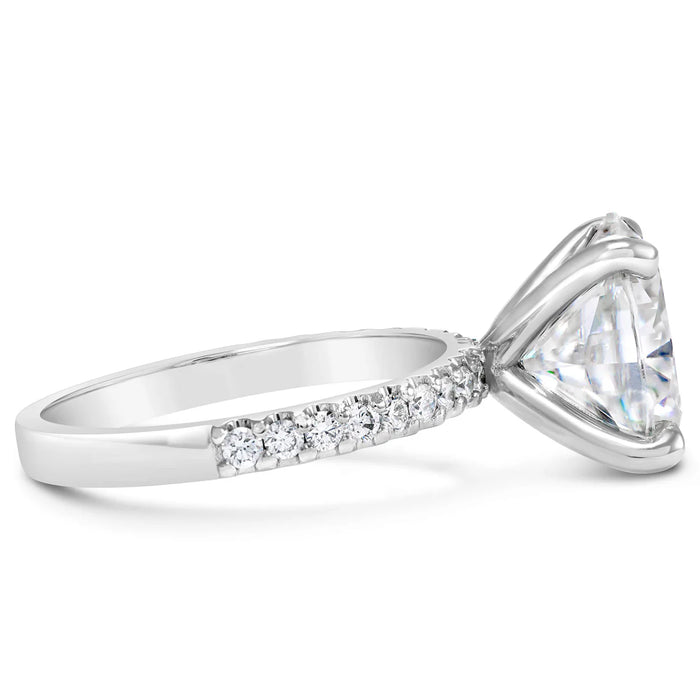 Ally |  Oval Moissanite 14k Yellow Gold Engagement Ring - Diamond Daughters, Side View