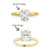 Claw Prongs And Round Prongs 14K Yellow Gold Engagement Ring, Front View