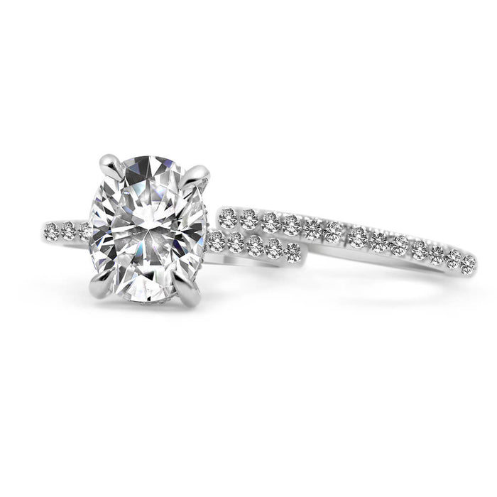 Ally | Oval Moissanite Engagement Ring Set - Diamond Daughters