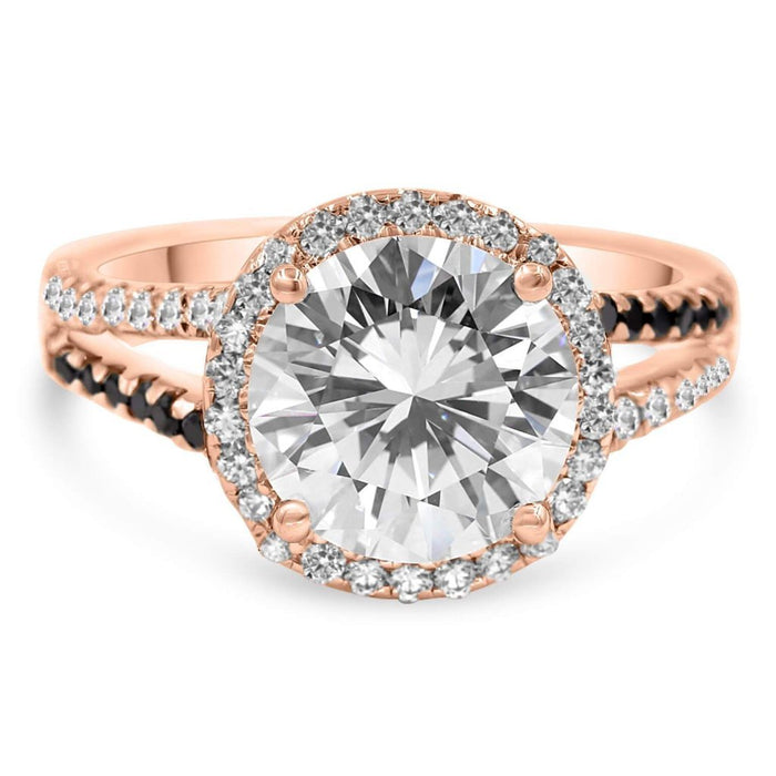 AMANDA K | Round Halo Split Shank Diamond Engagement Ring - Diamond Daughters