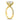 Andrea | Oval Moissanite  14k Yellow Gold Engagement Ring - Diamond Daughters, Top Side View