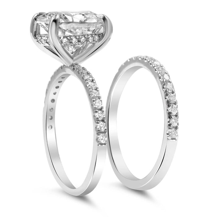 Angela | Oval Moissanite Engagement Ring and Angela Wedding Band - Diamond Daughters