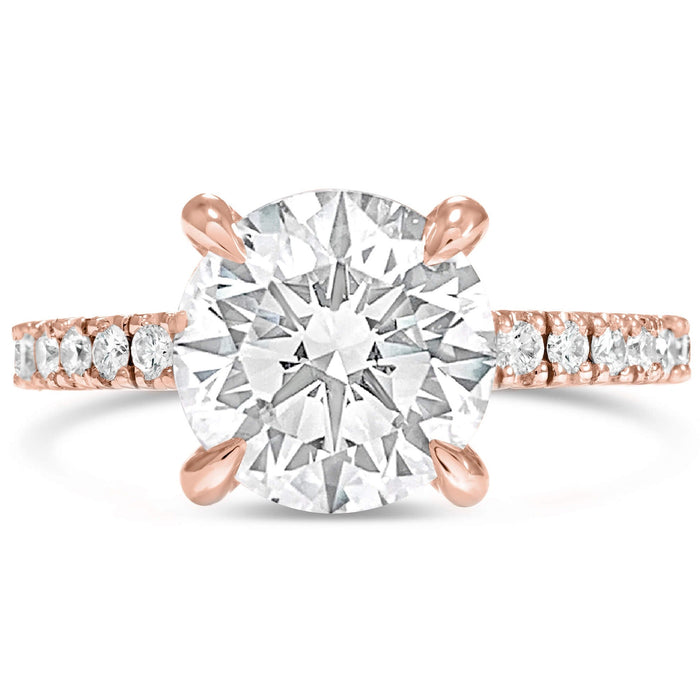 Angela | Round Moissanite Engagement Ring - Diamond Daughters