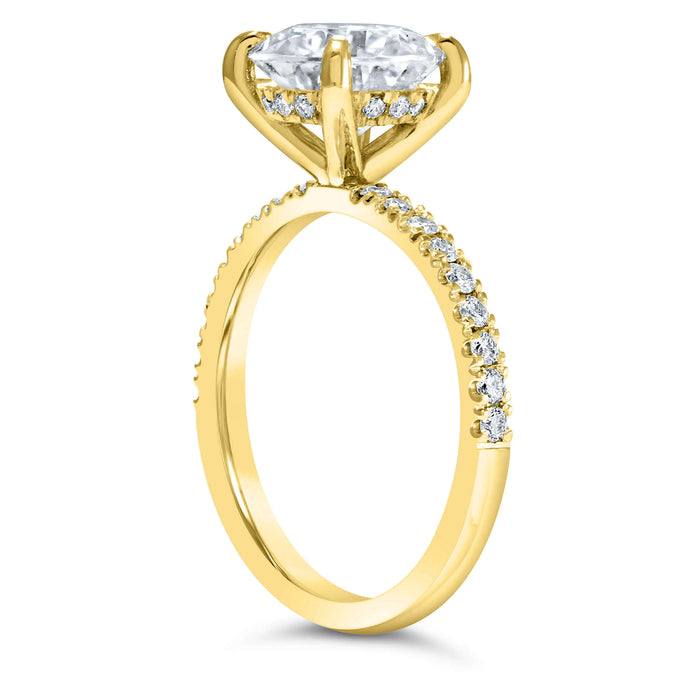 Angela | Round Moissanite Engagement Ring - Diamond Daughters