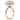 Anna | Elongated Cushion Cut Hidden Halo Accent Stones On Shank And Prongs 14K Rose Gold Engagement Ring - Diamond Daughters, Top Side View