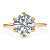 Catherine | Round Cut 6 Prong 14K Rose Gold Engagement Ring - Diamond Daughters, Front View