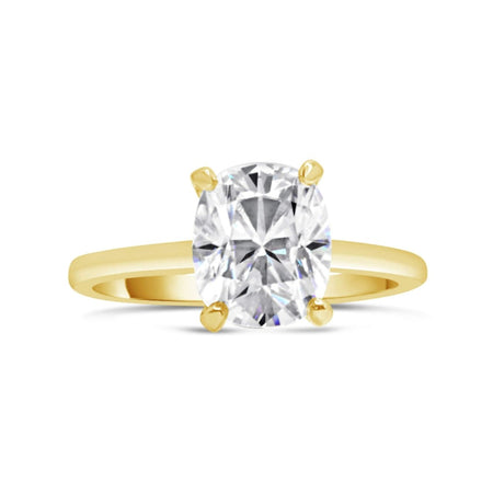 *Click To Pre-Order* Elongated Cushion Moissanite Solitaire Engagement Ring 11x9mm Around 5.0ct - Diamond Daughters