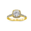 Cristal | Cushion Moissanite Halo Engagement Ring - Diamond Daughters
