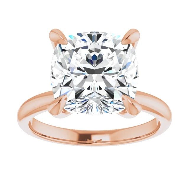 Cushion Moissanite Solitaire Engagement Ring - Diamond Daughters