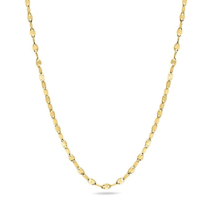 Figaro Disk Chain in 14K Solid Gold - Diamond Daughters