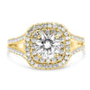 GABBY | Round & Cushion Double Halo Split Shank Engagement Ring - Diamond Daughters