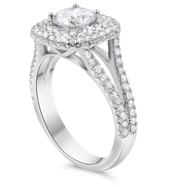 GABBY | Round & Cushion Double Halo Split Shank Engagement Ring ...