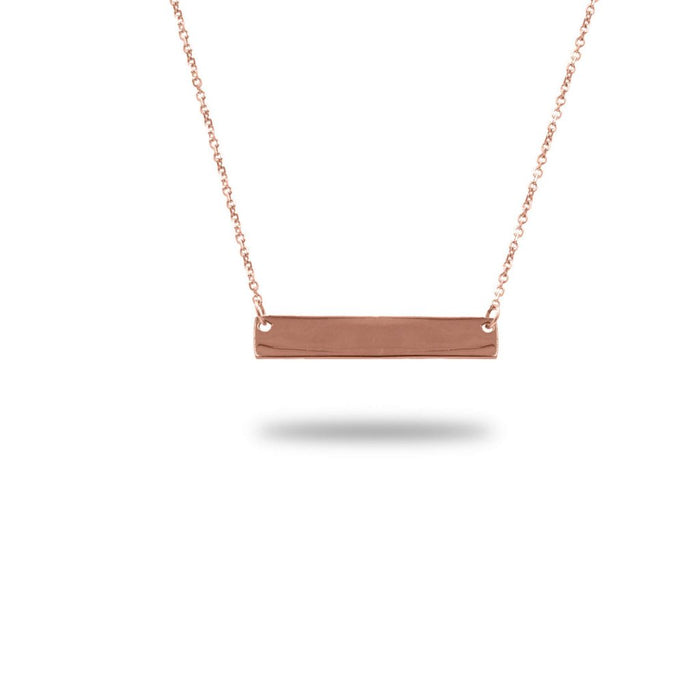 Gold Bar Necklace in 14K Solid Gold - Diamond Daughters