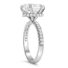 Henna | Oval Cut Hidden Halo Pave Band 14K White Gold Engagement Ring - Diamond Daughters, Top Side View