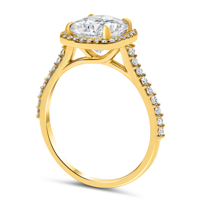Jasmine | Cushion Halo Moissanite Engagement Ring - Diamond Daughters