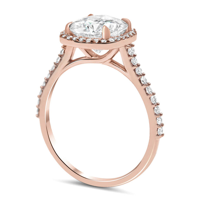 Jasmine | Cushion Halo Moissanite Engagement Ring - Diamond Daughters