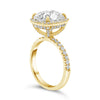 Jaymi | Elongated Cushion Halo Shank Accent Diamond 14K Yellow Gold Engagement Ring - Diamond Daughters, Top Side View  