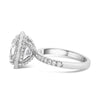 Jaymi | Elongated Cushion Halo Shank Accent Diamond 14K White Gold Engagement Ring - Diamond Daughters, Side View 