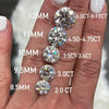 Round Cut Moissanite And Diamond Size Comparison- DIamond Daughters, Top Hand View