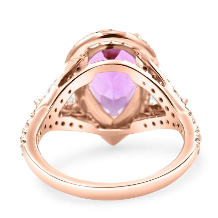 JENNIFER | Pear Shape Double Trillion Halo Engagement Ring - Diamond Daughters